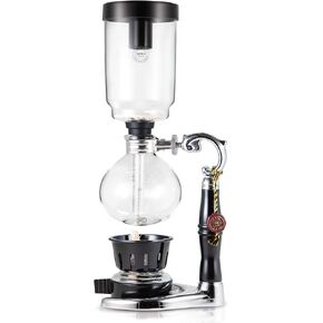 YAMA Glass 3 Cup Tabletop Siphon Gravity Coffee Maker with Alcohol Burner