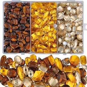 950 Pieces Big Rhinestones Kit Sew On Rhinestones for Crafting Bulk Flatback Costume Jewelry Gems for Crafts DIY Clothes Shoes Jewelry Making (Black)