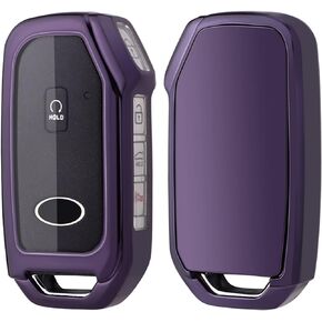 Key Fob Cover Case Fit for Kia Ceed Cerato Forte Niro Seltos Sorento Soul Sportage Telluride Remote Holder Skin Protector Keyless Entry Sleeve Accessories (Dark Purple)