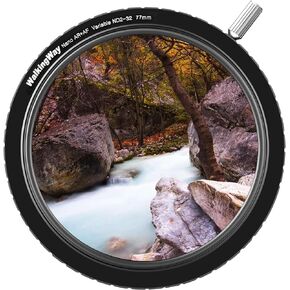 WalkingWay 49mm True Color ND Filter Variable ND2-32 (1-5 Stops) Neutral Density Filter Adjustable ND4 ND8 ND16 Filter VND 0.3-1.5 for Camera Lens