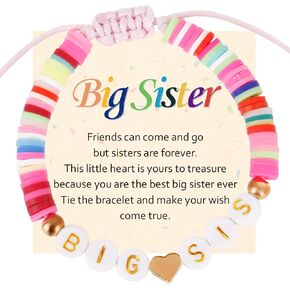 Big Sister Gifts for Girls Big Sister Bracelet for Toddler Daughter Niece Big Sis Bracelet Matching Outfits Big Sister Announcement Jewelry for Girls Big Sister Charm Birthday Gifts
