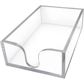 Acrylic Napkin Holder, Clear Napkin Holder for Bathroom, Rectangle Guest Towel Holder Tray for Bathroom, Acrylic Cocktail Napkin Holder, Bathroom Napkins Guest Disposable Holder - 9x5.5x2.5in