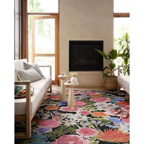 Loloi II Botanical Collection BOT-01 Black/Multi 6'-7" x 9'-4" Area Rug