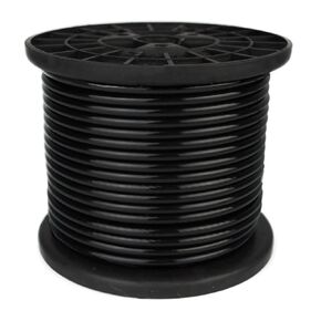 200FT Black Vinyl Coated Wire Rope, String Lights Hanging Kit,Black Cable Railing Kit, DIY Balustrades,1/8Inch (3 mm) Overmolded to 3/16 Inch(5mm)