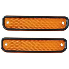 Clear Front Driver & Passenger Fender Side Marker Turn Signal Lights with Black Trim Replacement for 1973-1980 C/K Pickup Truck Suburban Blazer Jimmy 6270434 GM2550108