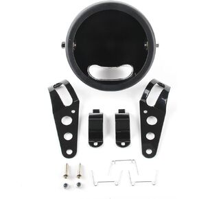 5.75 Inch Headlight Bucket Universal 5 3/4 Motorcycle Led Headlight Housing w/Mounting Brackets Fit 32-40mm Fork Tube