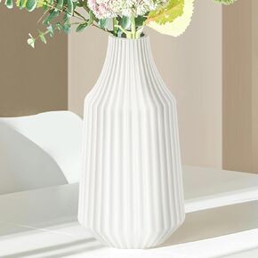 Black Flower Vase, Modern Home Decor, 8 Inch Ceramic Vase, Ideal for Living Room, Bookshelf, Dining Table, Farmhouse Decoration