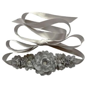 Organza maternity sash for baby shower flower girl sash (Burgundy)