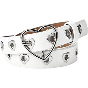 Gothic Belt Love Rivet Punk PU Belt Women's Jeans Buckle Belt Korean Women's Y2K Belt