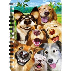 Jotter - صورة شخصية للكلاب من Deluxebase. دفتر ملاحظات حلزوني عدسي ثلاثي الأبعاد للكلاب مقاس 6 × 4 مع صفحات ورقية معاد تدويرها عادية. عمل فني مرخص من الفنان الشهير مايكل سيرل in Kuwait