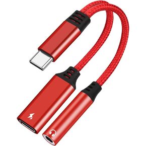 2 in 1 USB C to 3.5mm Audio Headphone Adapter & 60W Fast Charging Dongle Adapter Compatible with Samsung Galaxy S23 Ultra/S23/S22/S21/S21+/S20FE/S21FE/Note 10+/Note 20, Google Pixel 7/7Pro/6/5