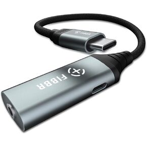 FIBBR USB C to 3.5mm Jack and Charger Adapter with PD 60W Fast Charging, 2 in 1 Type C to 3.5 Headphone Aux Audio Adapter Compatible with Galaxy A33 S22 S21 S20 Note20 10 OnePlus 9R Pixel 6 and More