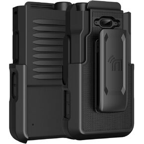 Holster for Siyata SD7 Radio, Nakedcellphone [Rotating/Ratchet] Belt Clip Holder Case with Secure Latch - Black