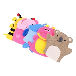 5pcs Animal Bath Towel Spa Mitt Baby Washcloth Esponjas Para Bath Scrubber for Body Kids Body Scrub Puppet Wash Towel Body Loofah Sponge Towels Shower Gloves Hand Puppet Cute Child