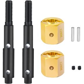 RCLIONS محور كعب فولاذي مع محاور عجلات ممتدة من النحاس عرافة + 12 مللي متر لـ Redcat GEN8 1/10th RC ترقيات السيارات الزاحفة