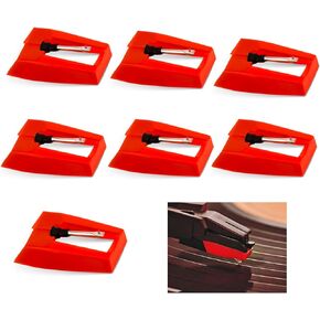 7pcs Record Player Needle, Turntable Replacement Needle Practical Record Player Needle Replacement Accessory for Vinyl Record Player (Red)