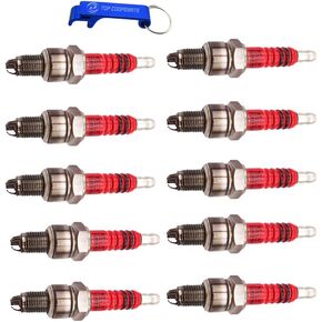 TC-Motor 10pcs Performance 3 Electrode Ignition Spark Plug A7TC High Racing For 50cc 70cc 90cc 110cc 125cc Pit Dirt Bike ATV Quad Moped Scooter Scooter Moped XR CRF KLX Taotao SSR Kazuma Roketa