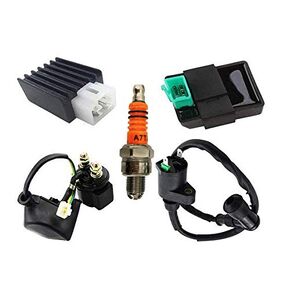 Ignition Coil CDI Solenoid Relay Rectifier Regulator Kit for 50cc 70cc 90cc 110cc 125cc ATV Dirt Bike and Go Kart Scooter