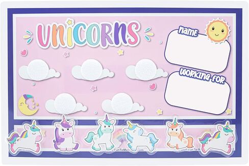 لوحة رمزية مغناطيسية قابلة لإعادة الاستخدام بطابع يونيكورن (6 بوصات × 9 بوصات)، مخطط مكافآت فريد ونابض بالحياة مع تصميم ممتع وجذاب للأطفال (الكمية 1) in Kuwait
