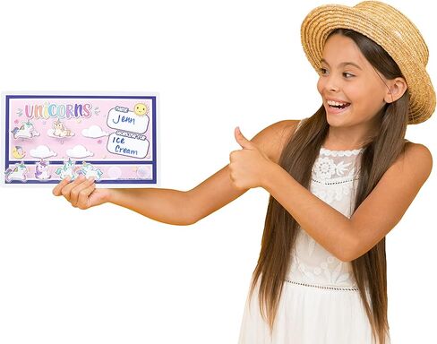 لوحة رمزية مغناطيسية قابلة لإعادة الاستخدام بطابع يونيكورن (6 بوصات × 9 بوصات)، مخطط مكافآت فريد ونابض بالحياة مع تصميم ممتع وجذاب للأطفال (الكمية 1) in Kuwait