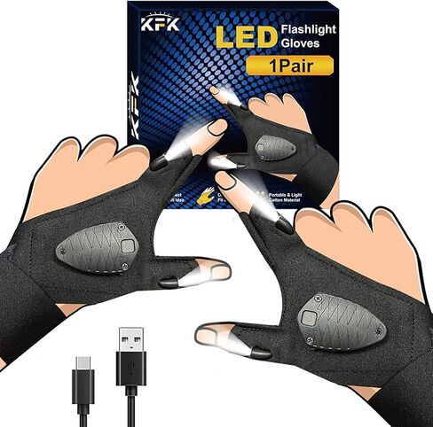 KFK Gifts for Men, LED Flashlight Gloves Gifts for Him,Mens Gifts for Father's Day, Birthday, Dad, Husband, Handyman in Kuwait