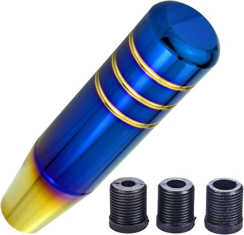 Arenbel 5" Weighted Car Racing Shifter Stick Lever Handles Polished Alloy Gear Shifter Grip Knob Head Fit Most Auto Manual Transmissions, Blue Gold in Saudi Arabia