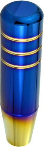 Arenbel 5" Weighted Car Racing Shifter Stick Lever Handles Polished Alloy Gear Shifter Grip Knob Head Fit Most Auto Manual Transmissions, Blue Gold in Saudi Arabia