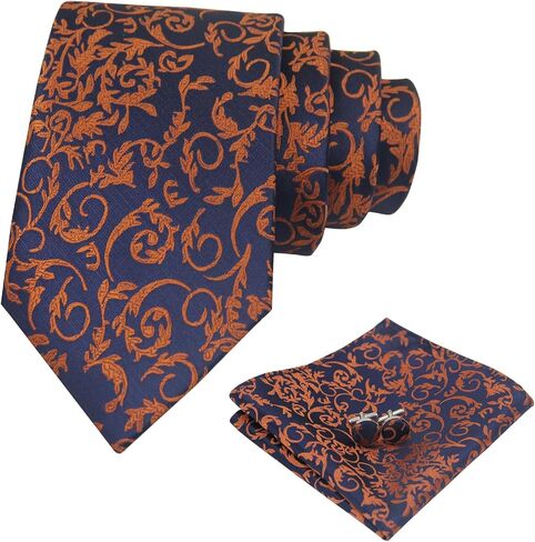 Ties for Men 3.15" Stripe Ties Set Formal Satin Necktie and Pocket Square with Cufflinks Set for Men in Saudi Arabia