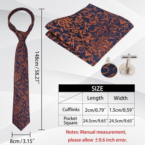 Ties for Men 3.15" Stripe Ties Set Formal Satin Necktie and Pocket Square with Cufflinks Set for Men in Saudi Arabia