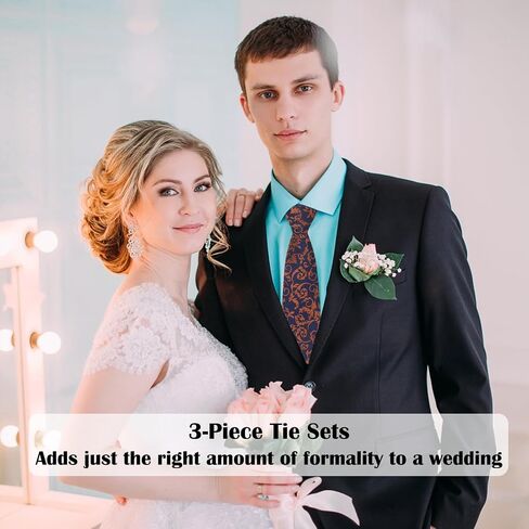 Ties for Men 3.15" Stripe Ties Set Formal Satin Necktie and Pocket Square with Cufflinks Set for Men in Saudi Arabia
