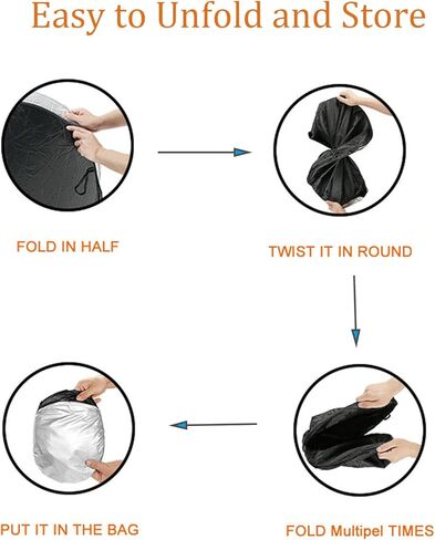 مظلة شمسية للزجاج الأمامي لسيارة كاديلاك CTS 2014-2019، حاجب نافذة من الشمس، كتل أمامية قابلة للطي من الأشعة فوق البنفسجية وحرارة الشمس - مادة 210T طبقتان، تحافظ على برودة سيارتك in Kuwait