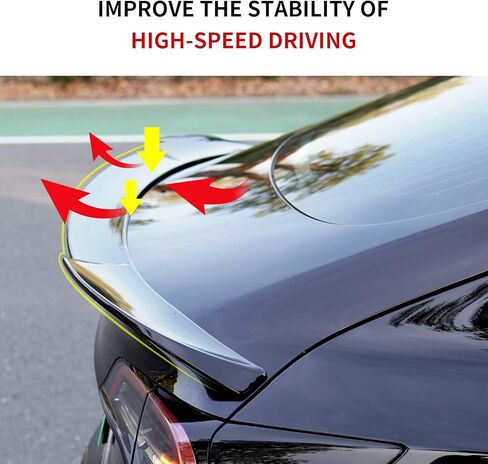 Xipoo Spoiler متوافق مع Tesla Model 3 Spoiler Trunk Spoiler Wing Rear Spoiler Wing Lip استبدال لـ 2017-2023 Tesla Model 3 الملحقات، أسود غير لامع in Kuwait