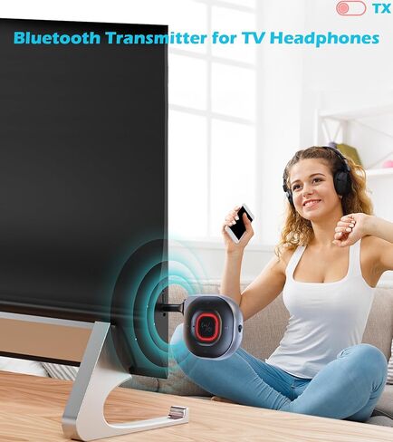 محول جهاز إرسال بلوتوث 5.3، محول بلوتوث AUX لموسيقى السيارة/المكالمات بدون استخدام اليدين، جهاز إرسال بلوتوث للتلفزيون/الطائرة/الكمبيوتر الشخصي، جهاز استقبال بلوتوث للستيريو المنزلي/مكبر الصوت in Kuwait