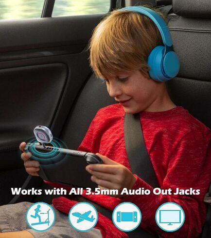 محول جهاز إرسال بلوتوث 5.3، محول بلوتوث AUX لموسيقى السيارة/المكالمات بدون استخدام اليدين، جهاز إرسال بلوتوث للتلفزيون/الطائرة/الكمبيوتر الشخصي، جهاز استقبال بلوتوث للستيريو المنزلي/مكبر الصوت in Kuwait