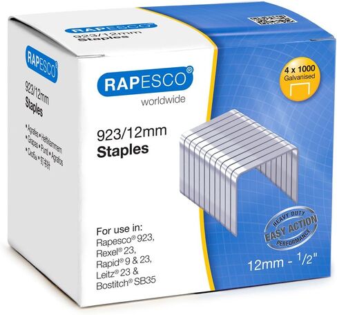 Rapesco 923 Type 1/2" Galvanised Staples, Box of 4,000 (S92312Z3) in Saudi Arabia