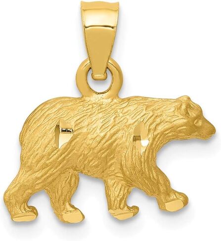 Jewels By Lux 14K Yellow Gold Diamond-cut Bear Pendant in Saudi Arabia