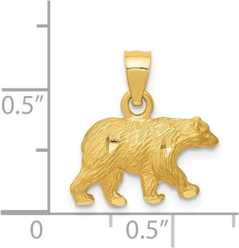 Jewels By Lux 14K Yellow Gold Diamond-cut Bear Pendant in Saudi Arabia