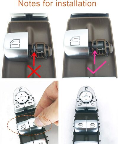 TTCR-II Interior Window Glass Lift Switch Button for Mercedes Class W205 2015-2021 GLC Class 2016-2022, 1 Pc Front Left Window Control Power Push Button Cover in Saudi Arabia