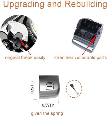 TTCR-II Interior Window Glass Lift Switch Button for Mercedes Class W205 2015-2021 GLC Class 2016-2022, 1 Pc Front Left Window Control Power Push Button Cover in Saudi Arabia