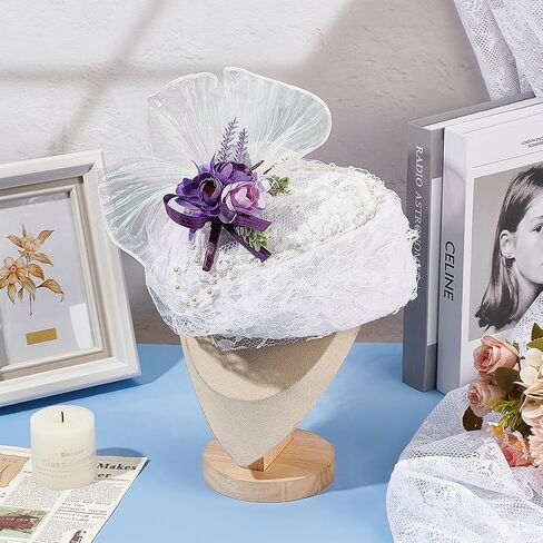 FINGERINSPIRE Stewardess Pillbox Hat Fascinator Base Cap Wool Air Hostesses Pillbox Hat Cocktail Fascinator Base for Ladies in Kuwait