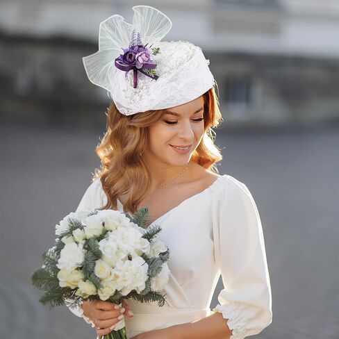 FINGERINSPIRE Stewardess Pillbox Hat Fascinator Base Cap Wool Air Hostesses Pillbox Hat Cocktail Fascinator Base for Ladies in Kuwait