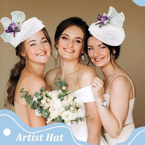 FINGERINSPIRE Stewardess Pillbox Hat Fascinator Base Cap Wool Air Hostesses Pillbox Hat Cocktail Fascinator Base for Ladies in Kuwait