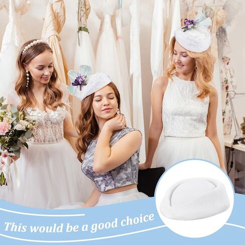 FINGERINSPIRE Stewardess Pillbox Hat Fascinator Base Cap Wool Air Hostesses Pillbox Hat Cocktail Fascinator Base for Ladies in Kuwait