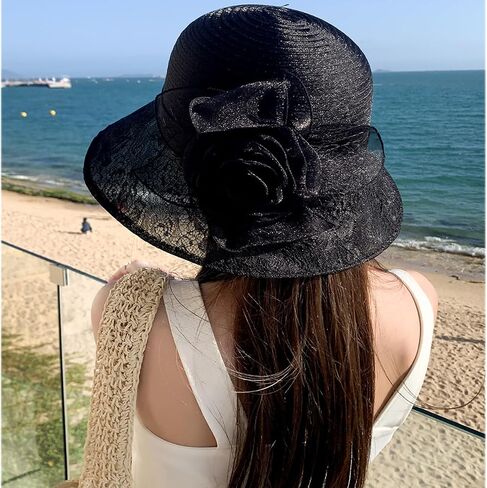 Derby Church Dress Hat for Women Bow Bucket Wedding Bowler Cap in Saudi Arabia