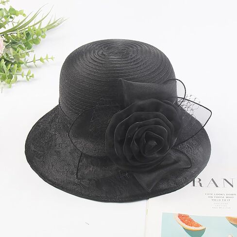 Derby Church Dress Hat for Women Bow Bucket Wedding Bowler Cap in Saudi Arabia