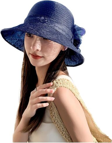 Derby Church Dress Hat for Women Bow Bucket Wedding Bowler Cap in Saudi Arabia