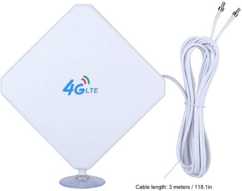 3G 4G 35dBi High Gain WiFi Router Antenna Dual TS9 Connectors, WLAN Hotspot Modem Amplifier Antenna with Suction Cup in Kuwait