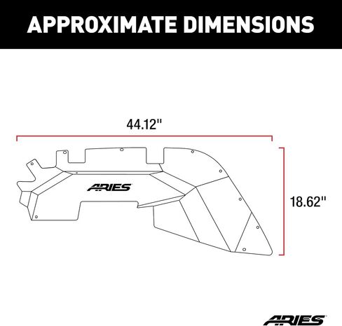 ARIES 1500550 Black Aluminum Front Jeep Wrangler JL Inner Fender Liner Wheel Well Guard Covers in Saudi Arabia