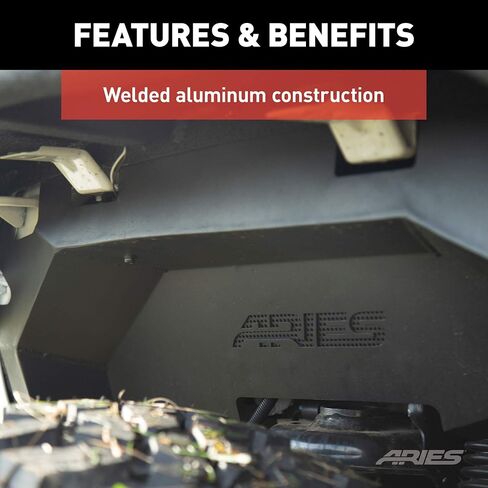 ARIES 1500550 Black Aluminum Front Jeep Wrangler JL Inner Fender Liner Wheel Well Guard Covers in Saudi Arabia