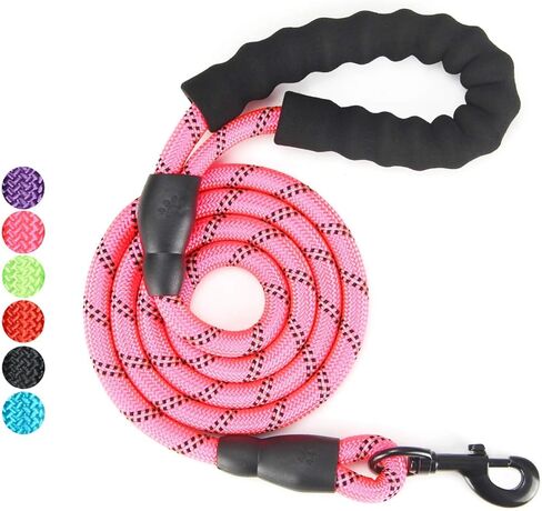 5 FT Beautifully Dog Leash with Comfortable Padded Handle and Highly Reflective Threads Dog Leashes for Medium and Large Dogs in Kuwait